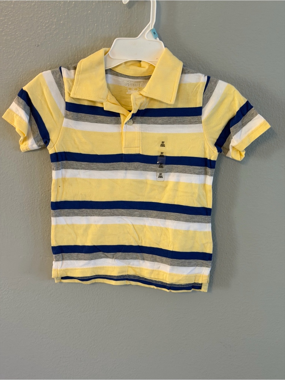 The Children's Place Yellow, Blue & Gray Striped Polo